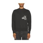 Glitched CK Logo Sweatshirt Calvin Klein , Black , Heren