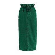 Grootste Denim Rok Groen Gewassen Essentiel Antwerp , Green , Dames