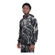 Zwarte Tie-Dye Hoodie voor Mannen Adidas Originals , Black , Heren