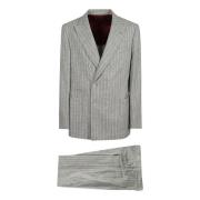 Grijze Wol Kasjmier Pak Aw24 Brunello Cucinelli , Gray , Heren