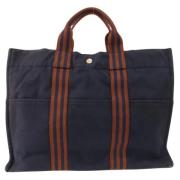 Pre-owned Canvas totes Hermès Vintage , Blue , Dames