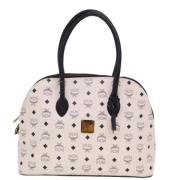 Pre-owned Canvas handbags MCM Pre-owned , White , Dames