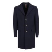 Blauwe Wollen Jas Aw24 Eleventy , Blue , Heren