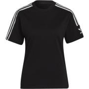 Korte mouw strakke tee shirt Adidas , Black , Dames