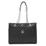 Pre-owned Leather totes Chanel Vintage , Black , Dames