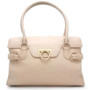 Pre-owned Leather shoulder-bags Salvatore Ferragamo Pre-owned , Beige ...