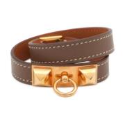 Pre-owned Leather bracelets Hermès Vintage , Brown , Dames