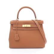 Pre-owned Leather handbags Hermès Vintage , Brown , Dames