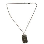 Pre-owned Fabric necklaces Louis Vuitton Vintage , Gray , Heren