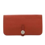 Pre-owned Leather wallets Hermès Vintage , Red , Dames