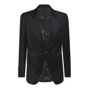 Zwarte Blazer van Faux Suede met Peak Revers Lardini , Black , Heren