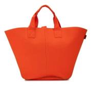 Pre-owned Canvas handbags Hermès Vintage , Orange , Dames