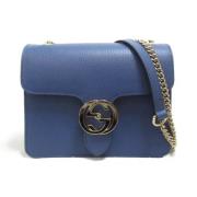 Pre-owned Leather gucci-bags Gucci Vintage , Blue , Dames