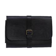 Pre-owned Leather clutches Louis Vuitton Vintage , Black , Dames