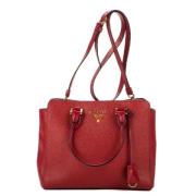 Pre-owned Leather handbags Prada Vintage , Red , Dames