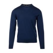 Blauwe Merino Trui K-Way , Blue , Heren