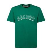 Groen Logo Print T-shirt Mannen Golden Goose , Green , Heren