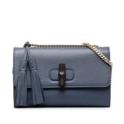 Pre-owned Leather handbags Gucci Vintage , Blue , Dames