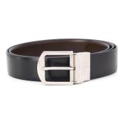 Italiaanse Leren Riem voor Stijlvolle Look Canali , Black , Heren