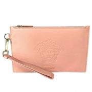 Pre-owned Leather clutches Versace Pre-owned , Pink , Dames