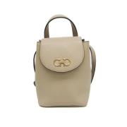 Pre-owned Leather backpacks Salvatore Ferragamo Pre-owned , Beige , Da...