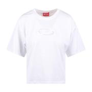 Logo Cut-Out T-Shirt Diesel , White , Dames