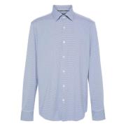 Stretch shirt met ontwerpcodes Hugo Boss , Blue , Heren