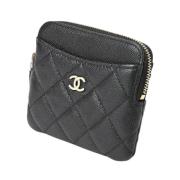 Pre-owned Leather wallets Chanel Vintage , Black , Dames