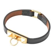 Pre-owned Leather bracelets Hermès Vintage , Black , Dames