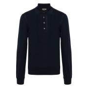 Merino Wol Polo Shirt Tom Ford , Blue , Heren