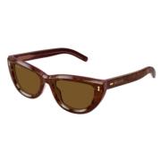 Stijlvolle zonnebril voor modefans Gucci , Brown , Unisex