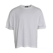 Wit Katoenen T-shirt met Ronde Hals en Korte Mouwen Dolce & Gabbana , ...