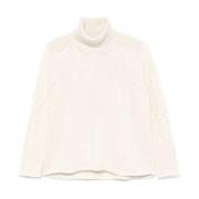 Witte Cashmere Coltrui Sweater Semicouture , White , Dames