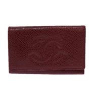 Pre-owned Leather key-holders Chanel Vintage , Red , Dames