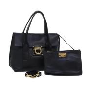 Pre-owned Leather shoulder-bags Salvatore Ferragamo Pre-owned , Black ...