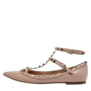 Pre-owned Leather flats Valentino Vintage , Beige , Dames