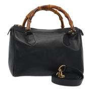 Pre-owned Leather handbags Gucci Vintage , Black , Dames