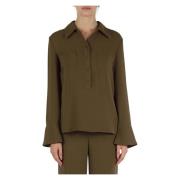 Sable' Crepe Shirt Maliparmi , Green , Dames