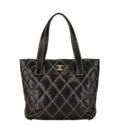 Pre-owned Leather chanel-bags Chanel Vintage , Blue , Dames