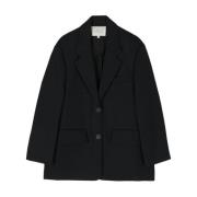 Navy Blauwe Blazer met Drop Schouders Studio Nicholson , Blue , Dames