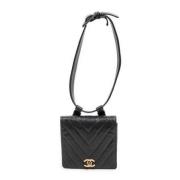 Pre-owned Leather shoulder-bags Chanel Vintage , Black , Dames