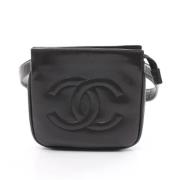 Pre-owned Leather chanel-bags Chanel Vintage , Black , Dames