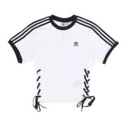 Witte Gehaakte Tee Crew Neck Shirt Adidas , White , Dames