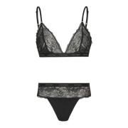 Moderne Kant Zwart Lingerie Set Calvin Klein , Black , Dames