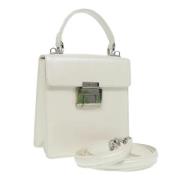 Pre-owned Leather handbags Gucci Vintage , White , Dames