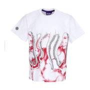 Witte Hentai Tee Korte Mouw T-Shirt Octopus , White , Heren