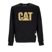 Zwarte Logo Crewneck Sweatshirt Stijlvol CAT , Black , Heren