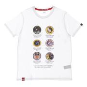 Nasa Mission Tee Wit Heren T-shirt Alpha Industries , White , Heren