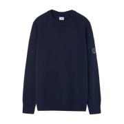 Blauwe Sweaters met Logo Detail C.p. Company , Blue , Heren