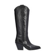 Zwarte Leren Cowboylaars voor Dames Alpe , Black , Dames